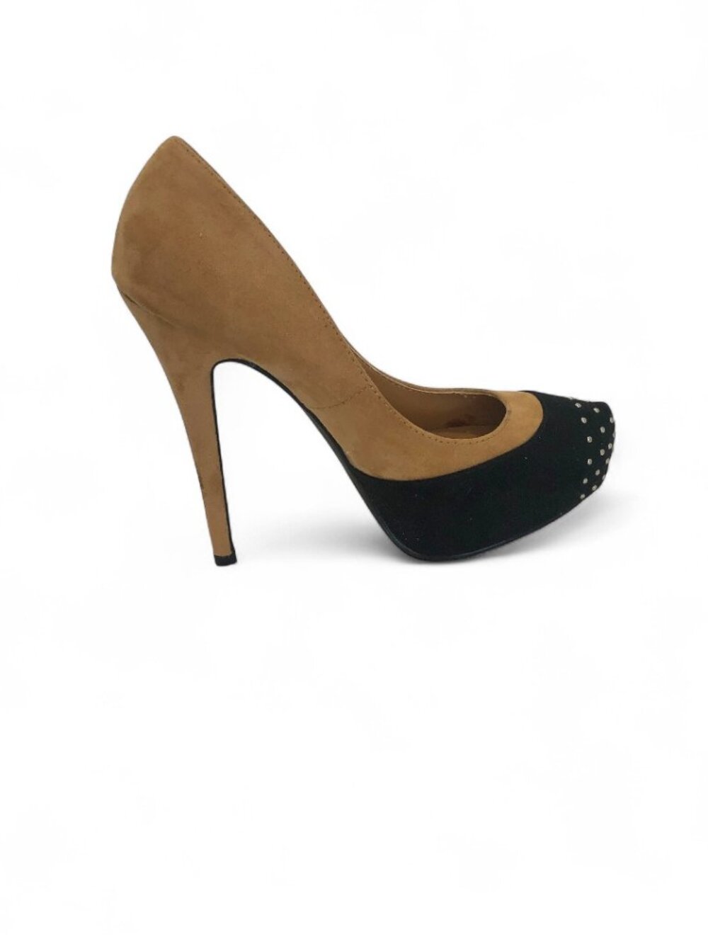 Penny Loves Kenny Women's Suede 5" Pumps Metallic Silver Studded Toe Size 7 New - Picture 2 of 16